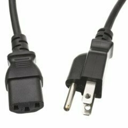 SWE-TECH 3C Shielded Computer / Monitor Power Cord, Black, NEMA 5-15P to C13, 18AWG, 3 Conductor, 10 Amp, 12ft FWT10W1-51212